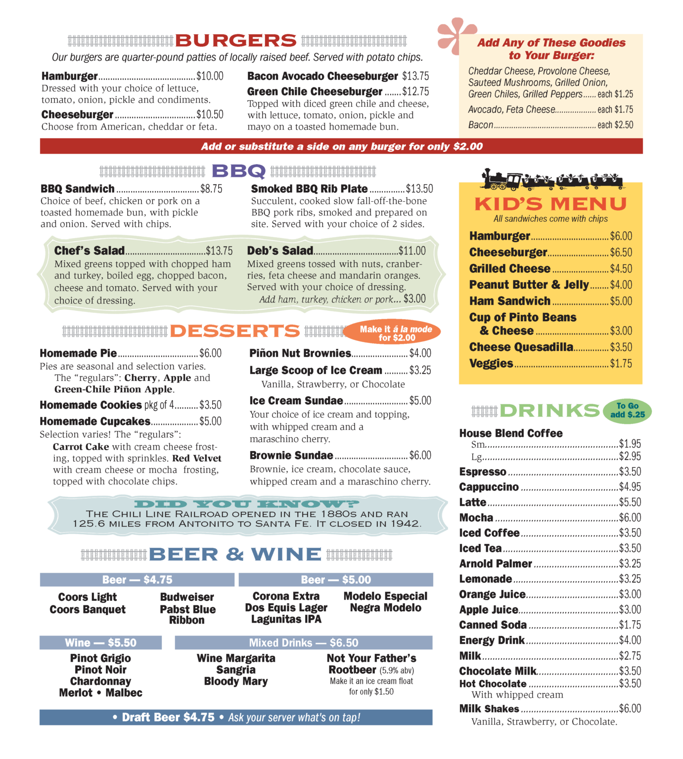 Our Menu | The Chili Line Depot